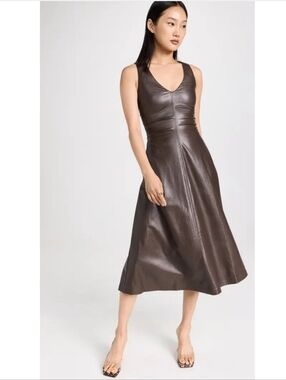 Amanda Uprichard Sabal Dress In Faux Leather